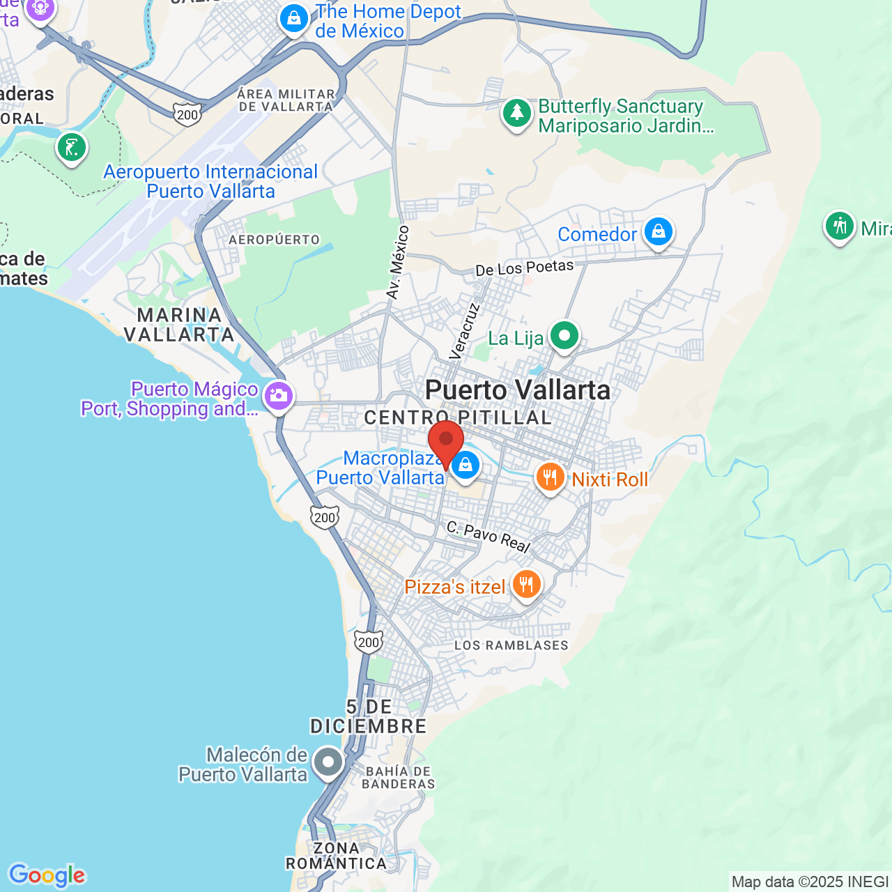 Google map image of our location in Av. Francisco Villa 1749 Puerto Vallarta, JALISCO